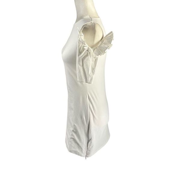 Anne Fontaine Small White Cold Shoulder Crew Neck Cotton Tunic Top - Picture 5 of 10